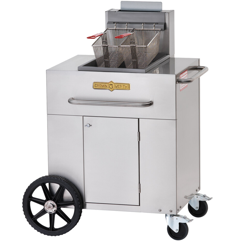 Crown Verity PF-1-LP 35 - 40 lb. Single Tank Portable Outdoor Fryer
