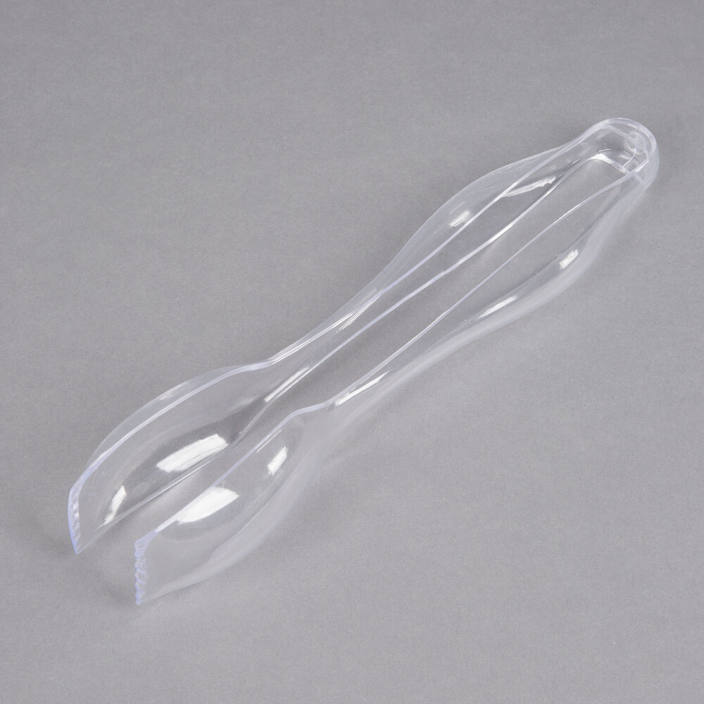 Sabert UCL36T 10 7/8" Clear Disposable Plastic Squeeze Tongs - 36/Case
