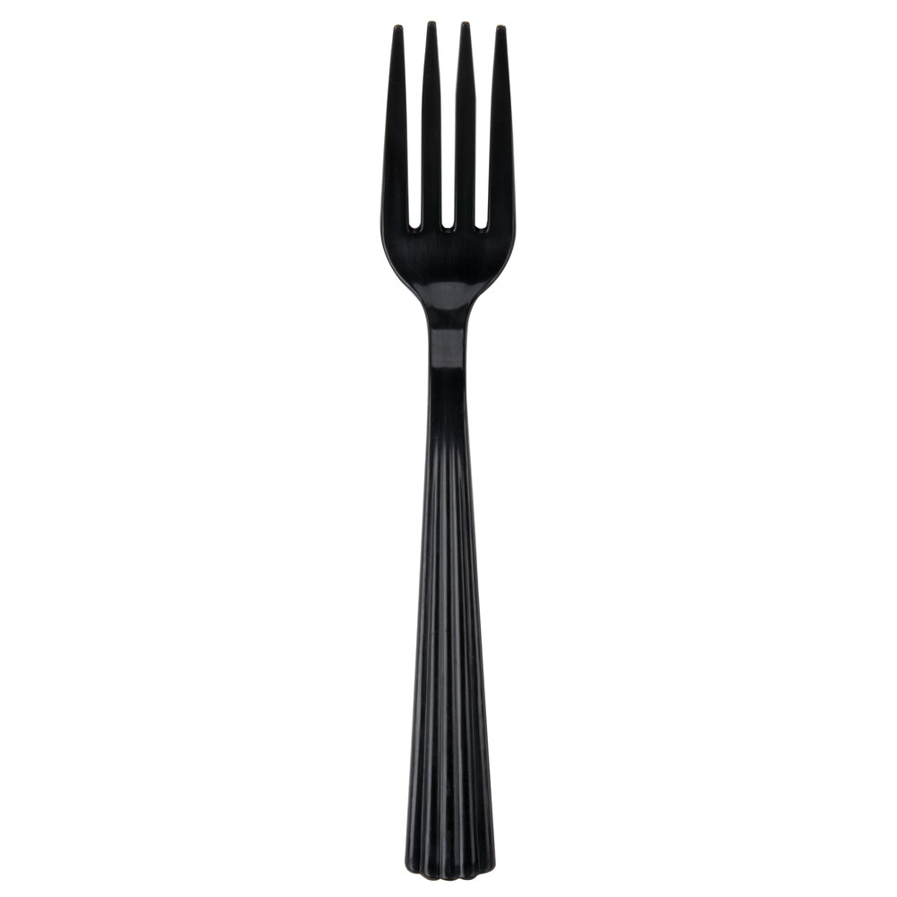 WNA Comet Classicware EcoSense 6 1/2" Heavy Weight Black Plastic Fork - 1,000/Case