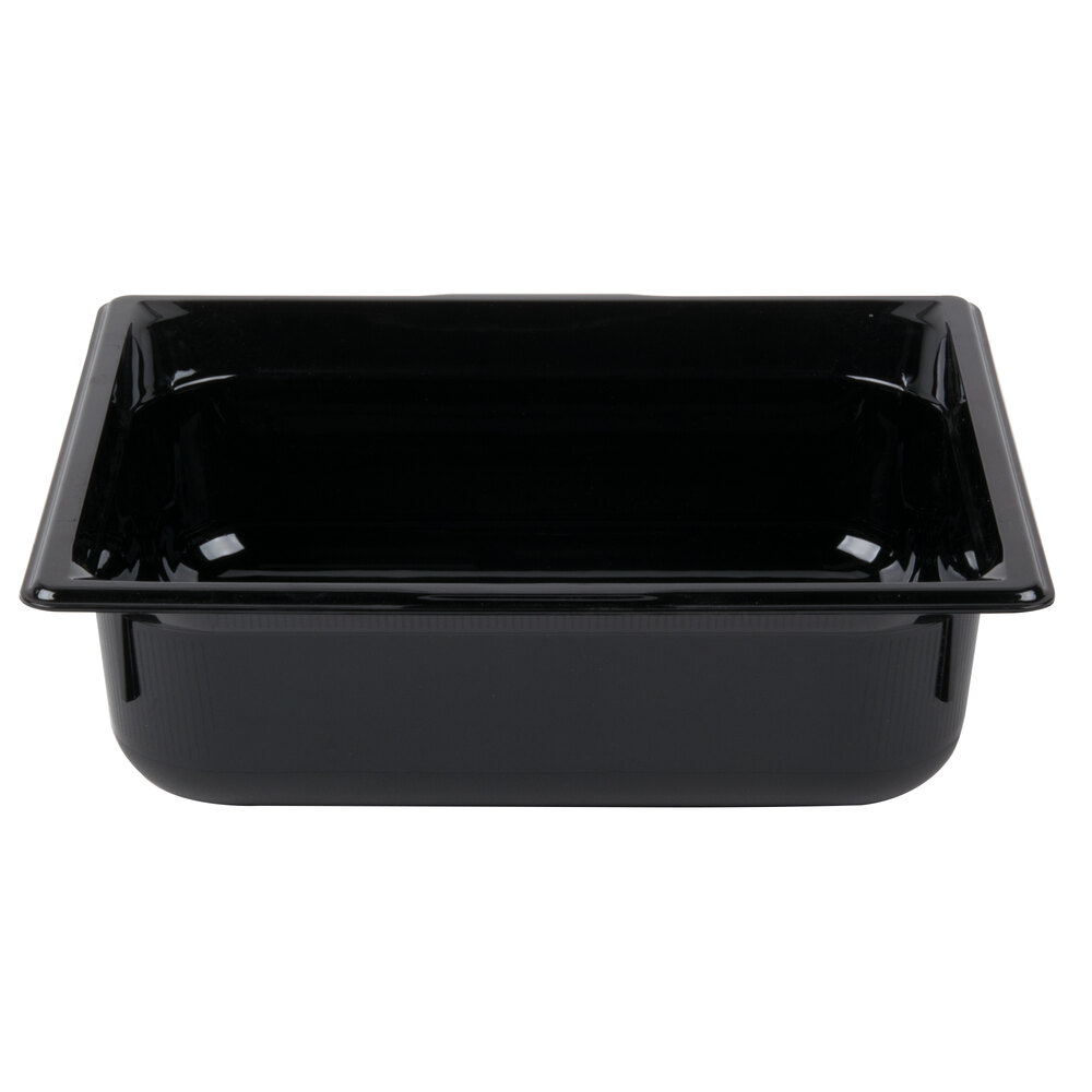 Vollrath 8024420 Super Pan® 1/2 Size Black Polycarbonate Food Pan - 4" Deep