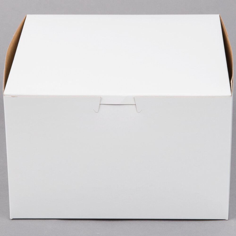 8" x 8" x 5" White Customizable Cake / Bakery Box - 100/Bundle