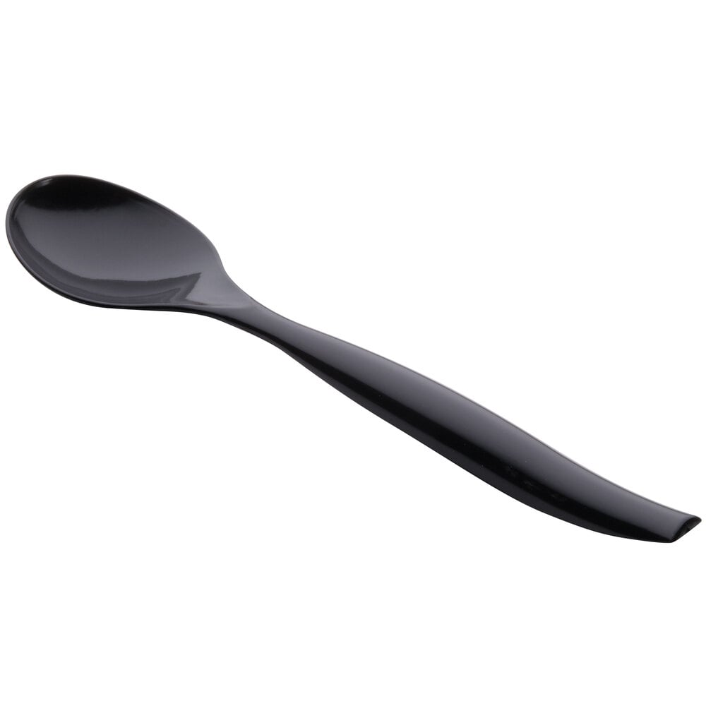 Visions 10" Black Disposable Plastic Serving Spoon - 72/Case
