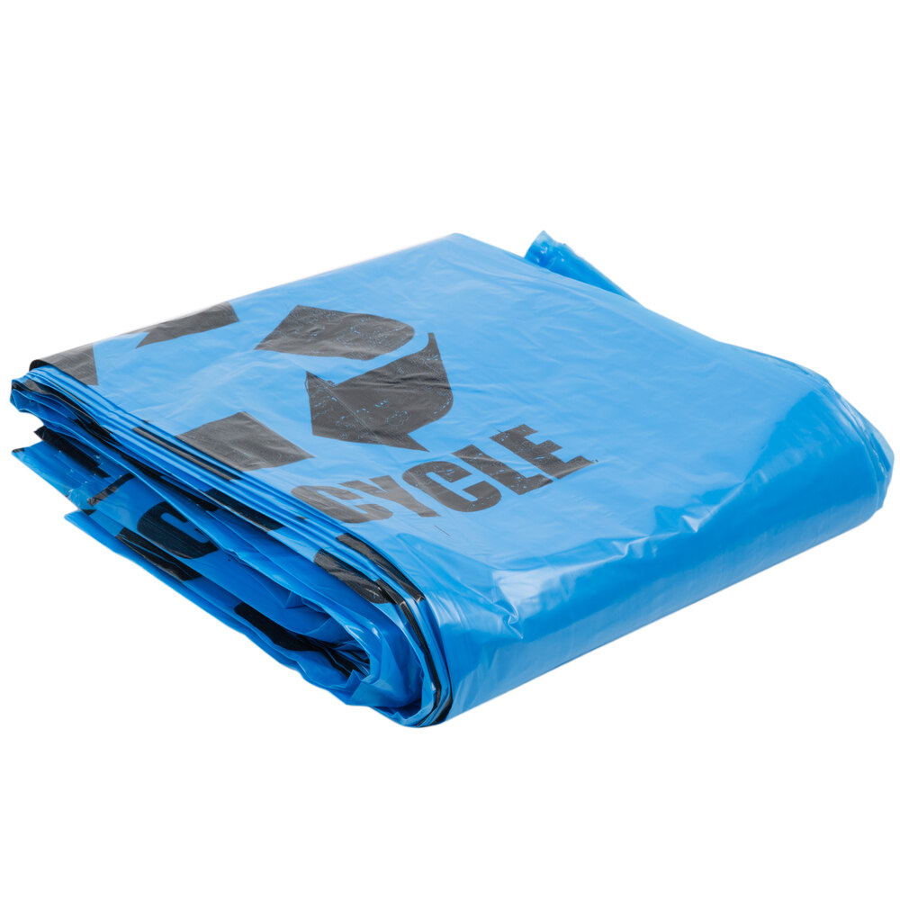 40-45 Gallon 1.2 Mil 40" X 46" Linear Low-Density Blue Tint Recycling Bag - 100/Case