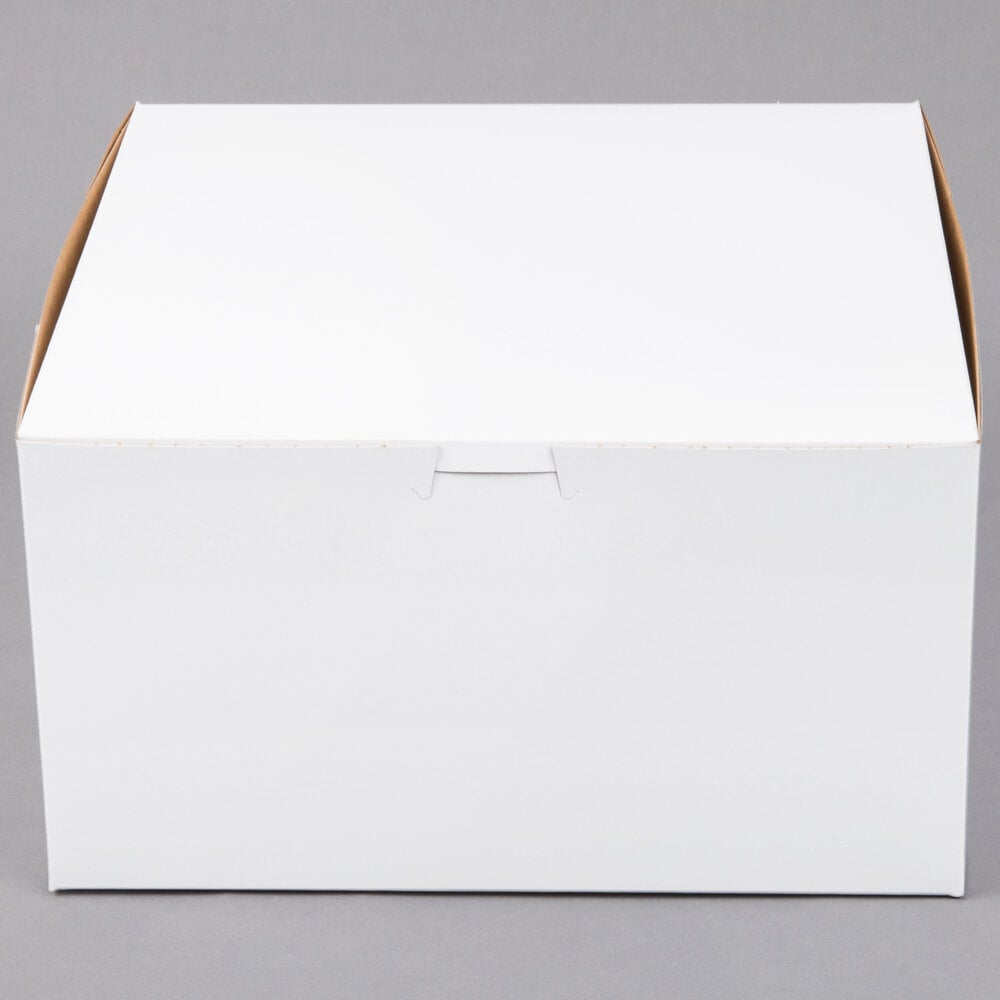 10" x 10" x 5" White Customizable Cake / Bakery Box - 100/Bundle
