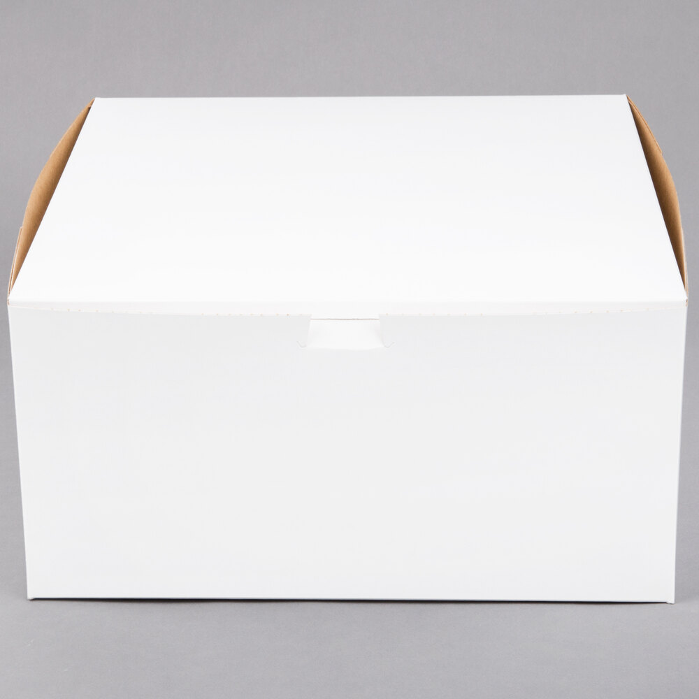 12" x 12" x 6" White Customizable Cake / Bakery Box - 50/Bundle