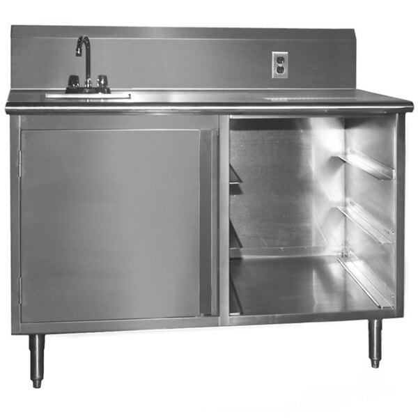 Eagle Group BEV3048SE-10BS Beverage Table - 48" - Sink on Left