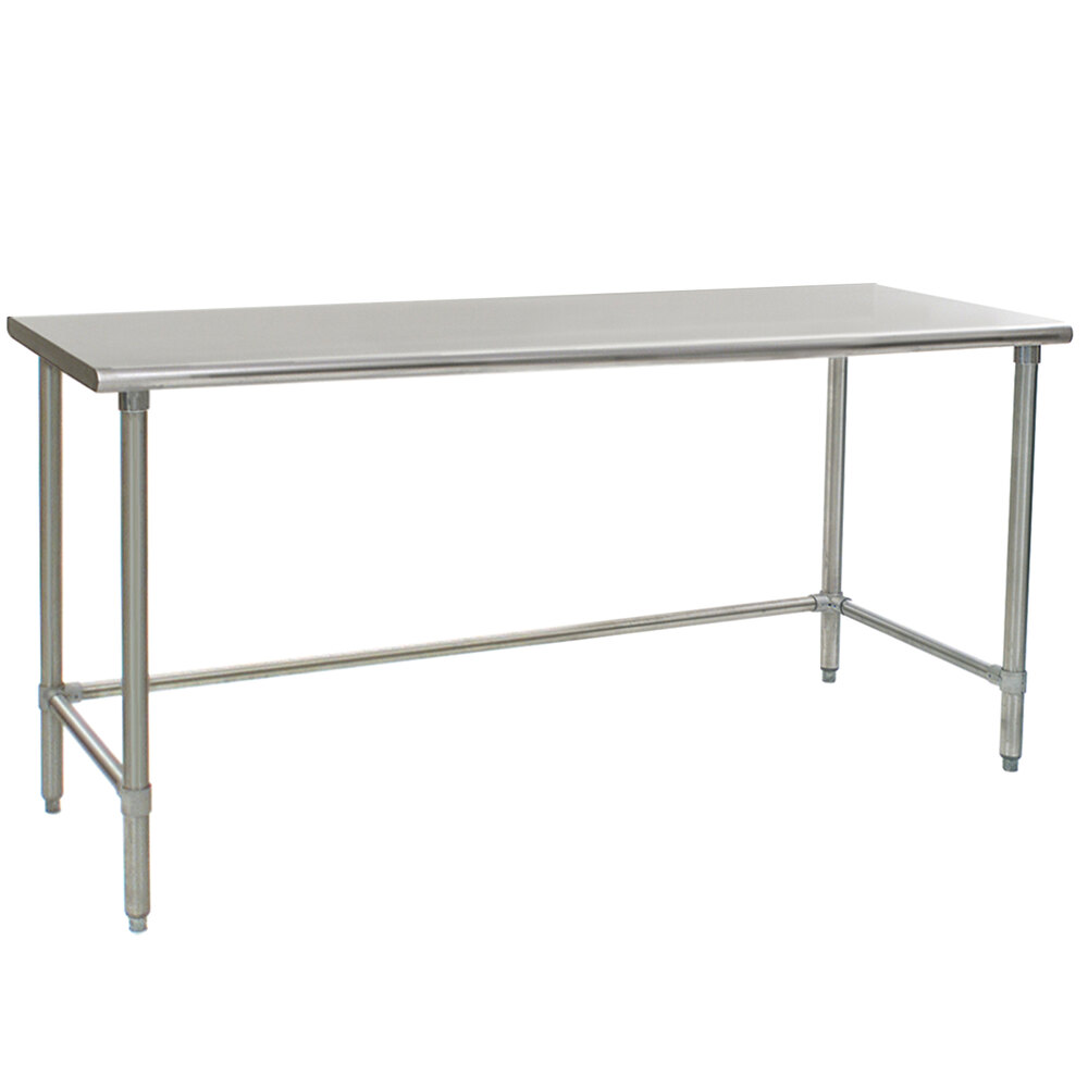Eagle Group T2472STEB 24" x 72" Open Base Stainless Steel Commercial Work Table