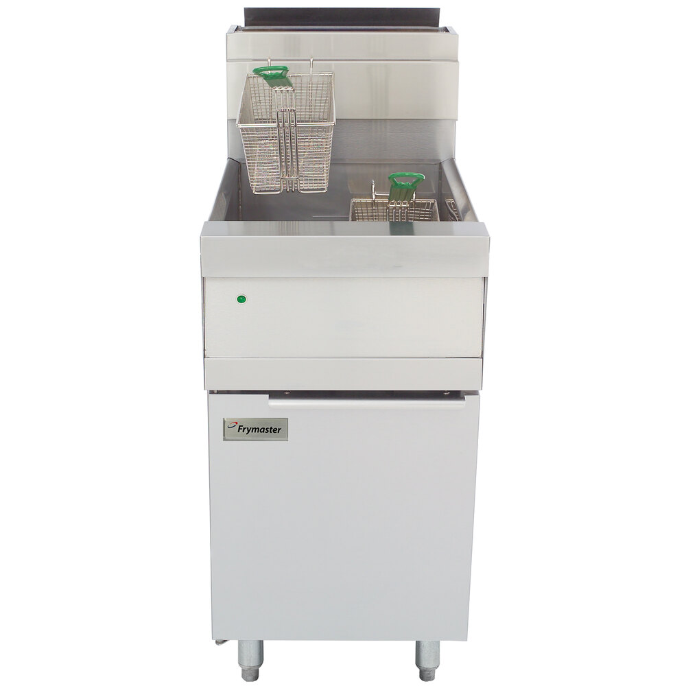Frymaster HD60G-T Natural Gas 80 lb. High Efficiency Decathlon Floor Fryer with Thermatron Controls