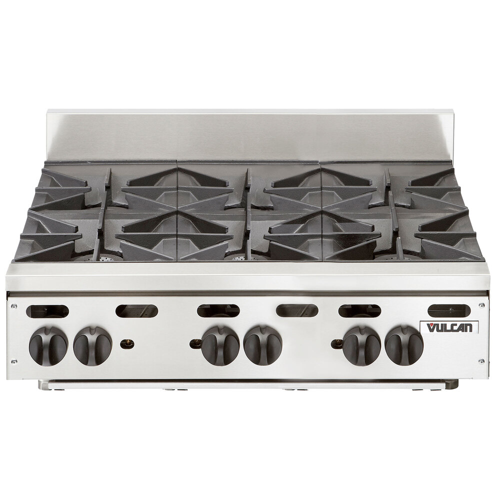 Vulcan VHP636 Natural Gas 36" 6 Burner Countertop Range - 180,000 BTU