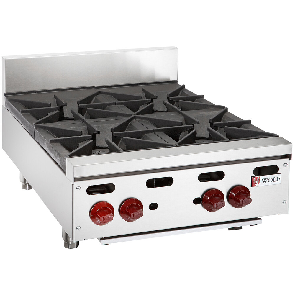 Wolf by Vulcan AHP424-NAT Achiever Natural Gas 24" 4 Burner Countertop Range - 120,000 BTU
