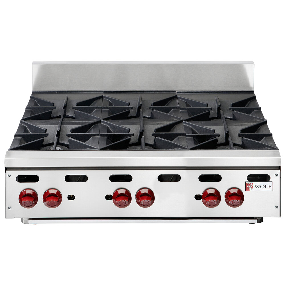Wolf by Vulcan AHP636-NAT Achiever Natural Gas 36" 6 Burner Countertop Range - 180,000 BTU