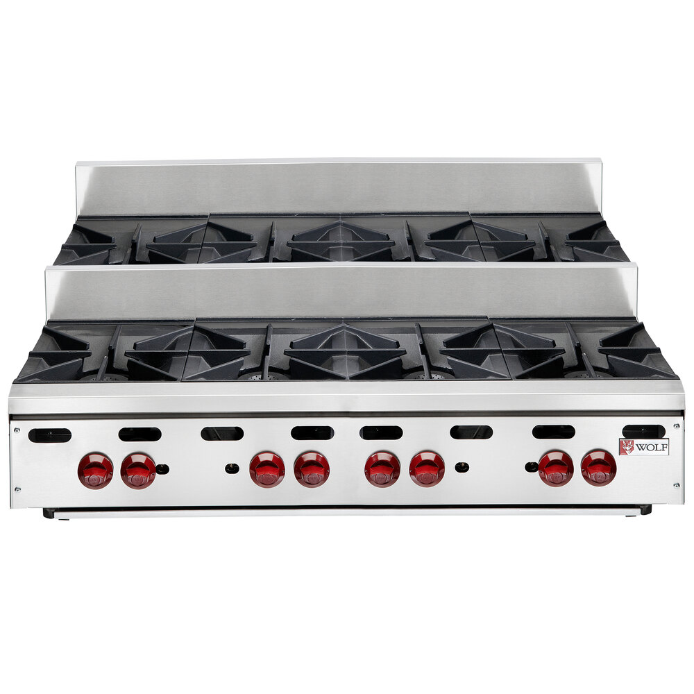 Wolf by Vulcan AHP848U-LP Achiever Liquid Propane 48" 8 Burner Step Up Countertop Range - 220,000 BTU