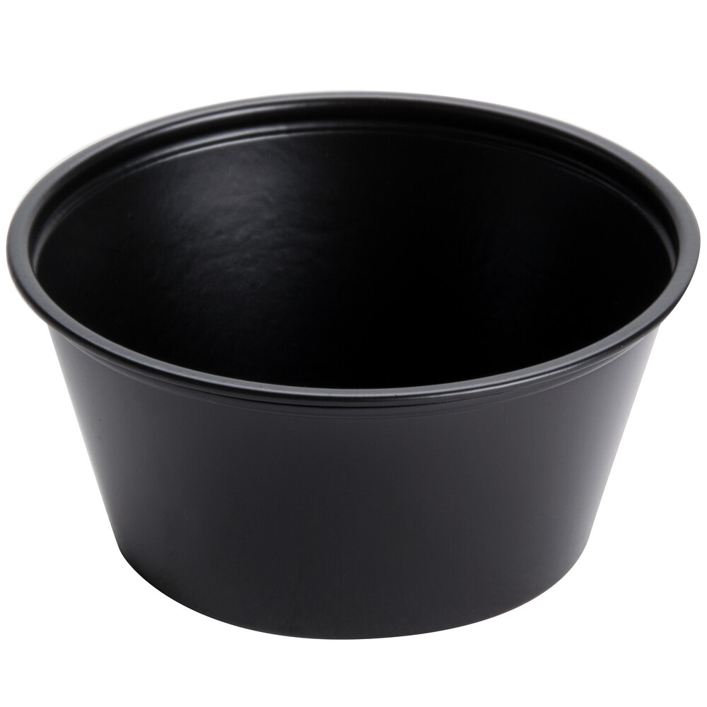Solo P325BLK 3.25 oz. Black Polystyrene Souffle Cup / Portion Cup - 2,500/Case