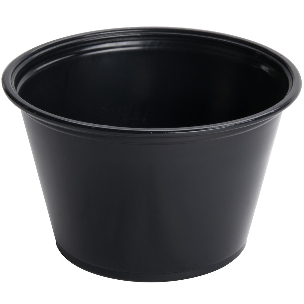 Dart Conex Complements 400PCBLK 4 oz. Black Plastic Souffle / Portion Cup - 2,500/Case