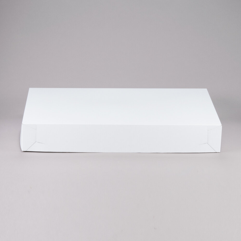 28" x 18" x 5" White Full Sheet 2-Piece Cake / Bakery Box - 50/Bundle