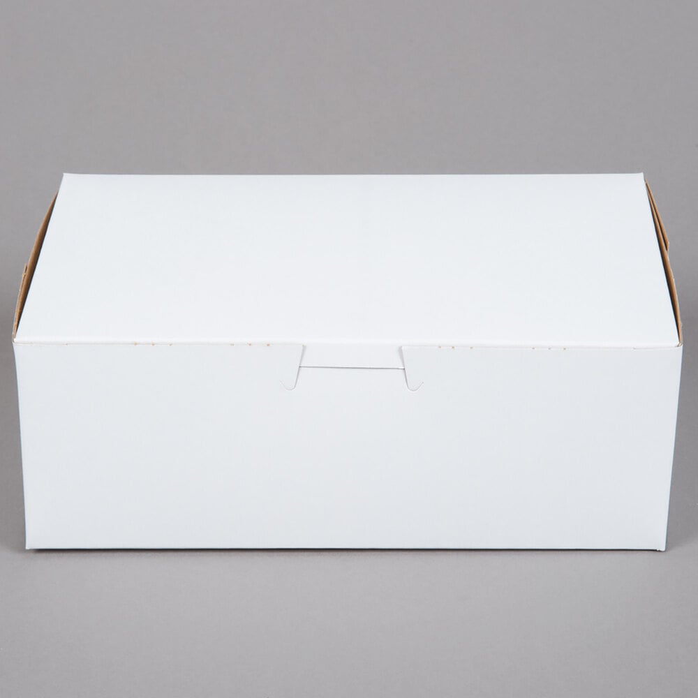 8" x 5" x 3" White Customizable Cake / Bakery Box - 250/Bundle